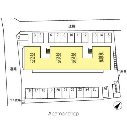 ヴェルドミール[2LDK/59.51m2]の配置図
