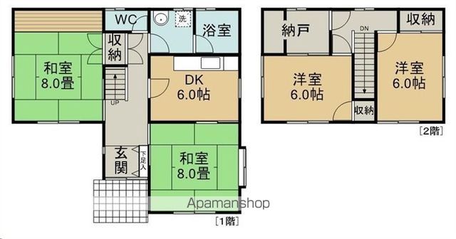 仙台市泉区 2階建 築43年の間取り写真