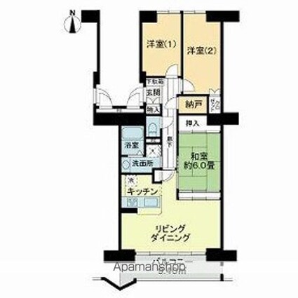 ダイアシティ２０００茂庭Ｂ１リッヂ[3LDK/78.3m2]の間取図