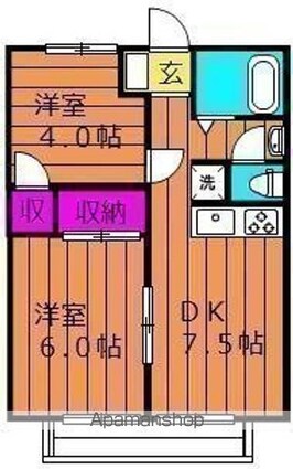 アメニティハイツⅡ[2DK/40.92m2]の間取図