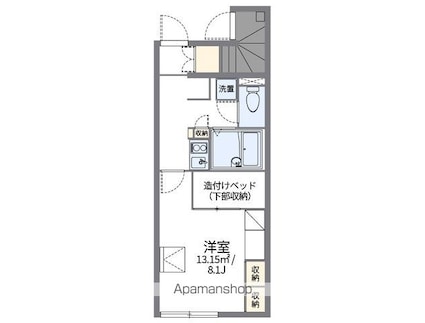 レオパレスＫＳＰＩＲＩＴ葵[1K/23.61m2]の間取図