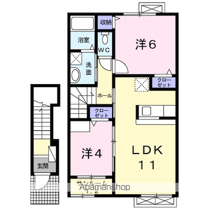 サンリットハウス[2LDK/52.8m2]の間取図