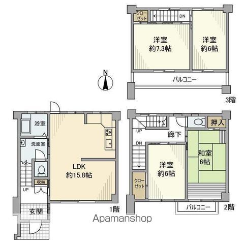 屋敷タウンハウス９号棟の間取り