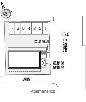 レオパレス桜尾本町[1K/19.87m2]の配置図