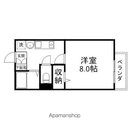 ウィングヒルズ笠山[1K/24.85m2]の間取図
