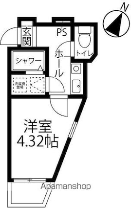 東京都世田谷区上祖師谷１丁目[1K/15.99m2]の間取図