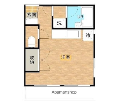 赤坂ビル[1R/25m2]の間取図
