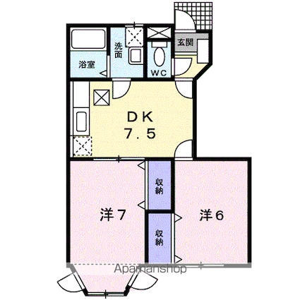 グリーングラス[2DK/46.06m2]の間取図