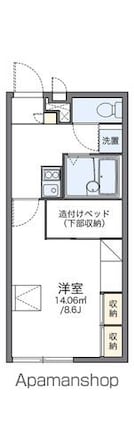 レオパレスサンフルール[1K/23.18m2]の間取図