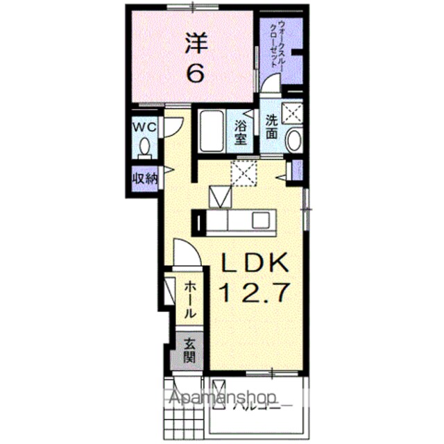 ヴィラ・モンセラート[1LDK/45.33m2]の間取図