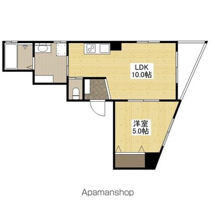 広島県広島市中区寺町[1LDK/38.4m2]の間取図