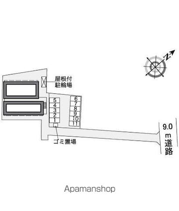 レオパレスグローリア[1K/20.28m2]の配置図