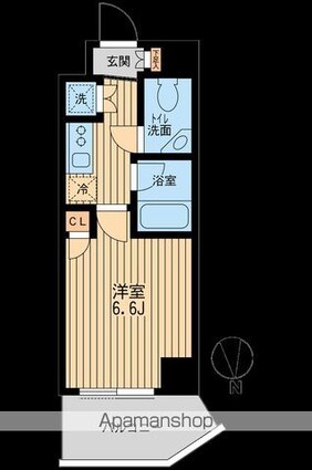 スペーシア池尻大橋[1K/23.22m2]の間取図