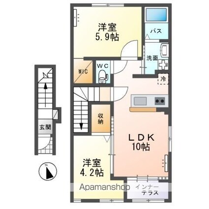 ｐａｔｒｉｅ（パトリ）[2LDK/53.8m2]の間取図