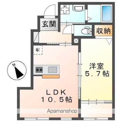 アルデバラン３４８[1LDK/40.02m2]の間取図