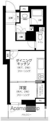 コスモポリス品川[1DK/38.47m2]の間取図
