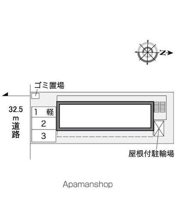 レオパレスＭ　Ｏ[1K/19.14m2]の配置図