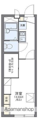 レオパレスアイビーコート８[1K/22.35m2]の間取図