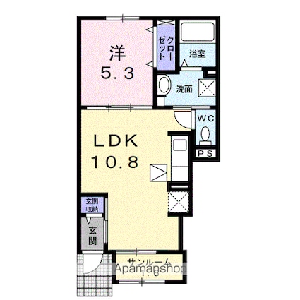 コージーコート[1LDK/40.02m2]の間取図
