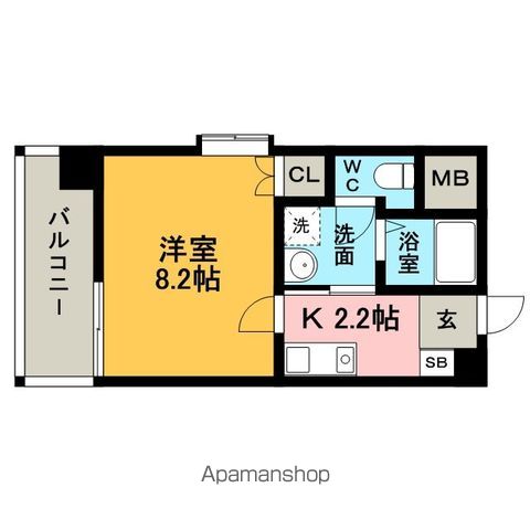 【福岡市中央区黒門のマンションの間取り】