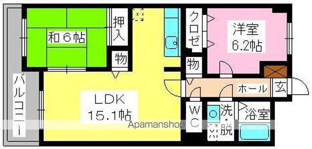 【福岡市東区若宮のマンションの間取り】