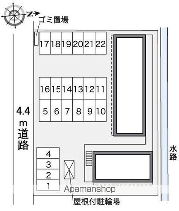 レオパレスマハロ[1K/21.81m2]の配置図