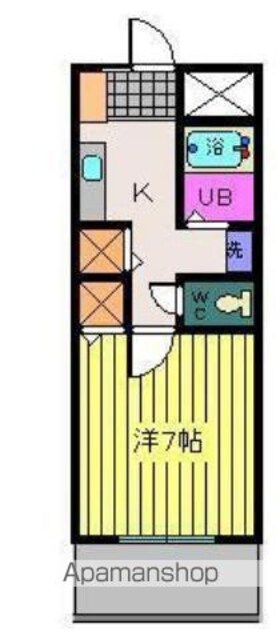 さくらレジデンス[1K/25.1m2]の間取図