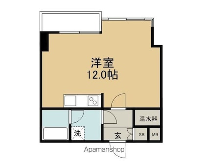 岩手県盛岡市中央通１丁目[1R/28m2]の間取図
