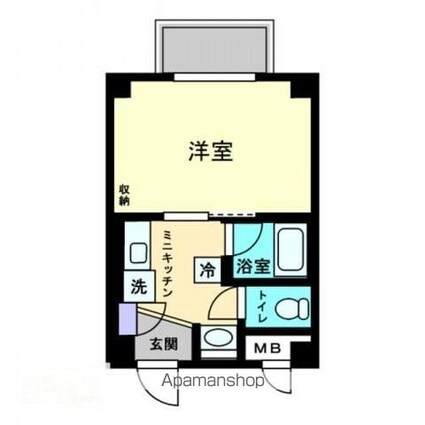 アルファコンフォート高松[1K/22m2]の間取図