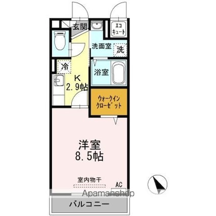 Ｄーｒｏｏｍ川内川前丁[1K/30.03m2]の間取図