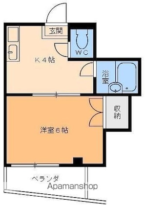 サンハイツ[1K/21.87m2]の間取図