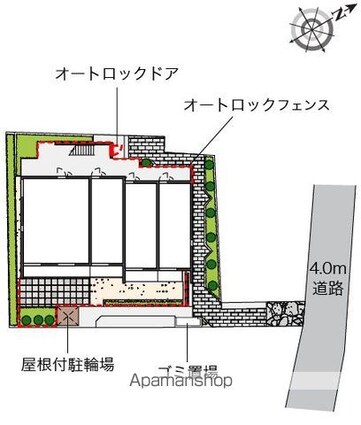 レオネクストグリーンライト[1K/26.08m2]の配置図