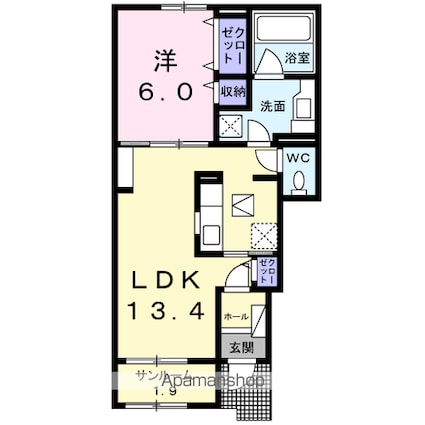 レジデンス　船久保[1LDK/50.14m2]の間取図