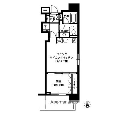 ＫＤＸレジデンス芝公園[1LDK/40.14m2]の間取図