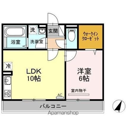 レーブ・マルシェ[1LDK/40.04m2]の間取図