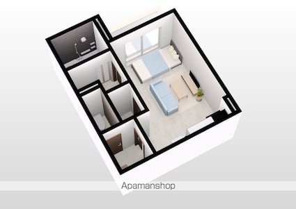 岡山県岡山市北区下伊福本町[1R/26.34m2]の内装1