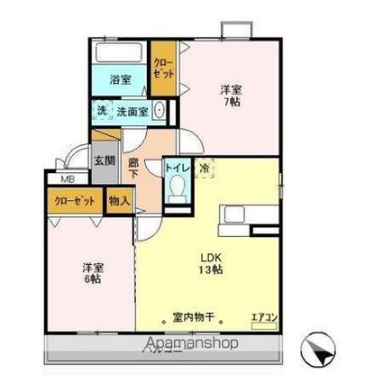 サニーリヴ　Ｂ[2LDK/60.88m2]の間取図