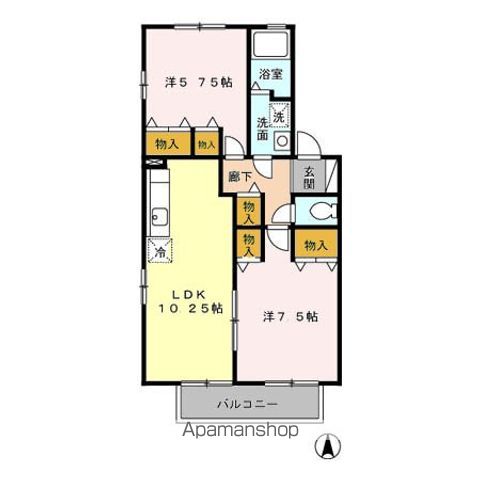 府中市矢崎町のアパートの間取り