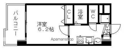 プレサンス名古屋城前ラバンカ[1K/20.96m2]の間取図