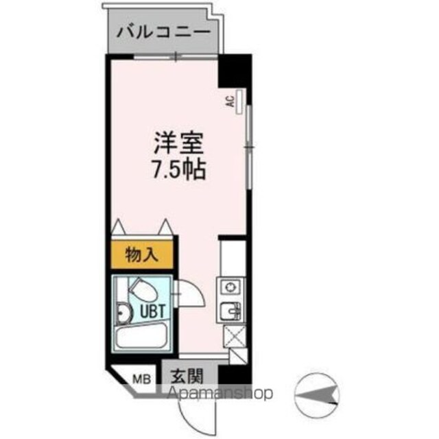 ブルービラ吉原[1R/17.94m2]の間取図