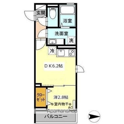 東京都練馬区春日町１丁目[1DK/28.04m2]の間取図