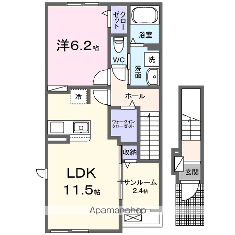 【ホワイトルーム恩地の間取り】