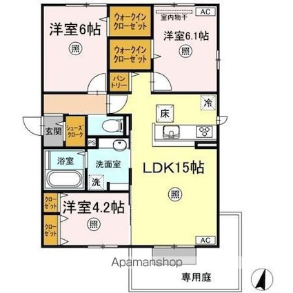 Ｐａｒａｓ[3LDK/73.7m2]の間取図