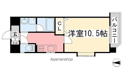 カサグランデリバーサイドⅠ[1K/33.8m2]の間取図