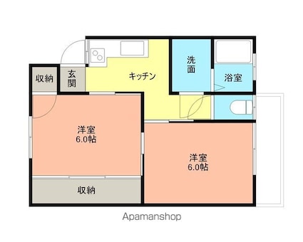 和歌山県和歌山市塩屋５丁目[2K/36.96m2]の間取図