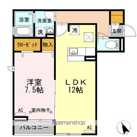 【府中市西府町のアパートの間取り】