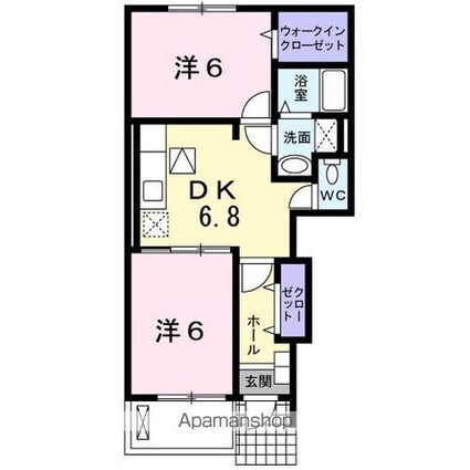 サニーブライト　Ａ[2DK/46.22m2]の間取図