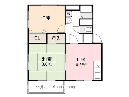 カームネスト１４　Ａ・Ｂ・Ｃ棟[2LDK/48m2]の間取図