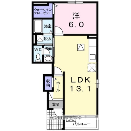 ジュネス　ド　アイサ[1LDK/45.34m2]の間取図