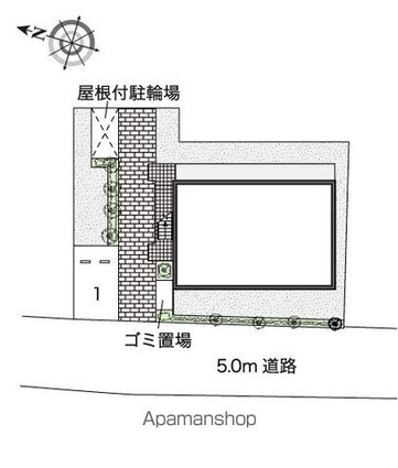 レオパレスクラージュ[1K/19.87m2]の配置図